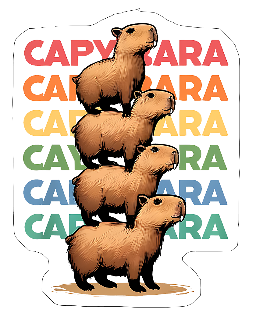Capybara Stickers, Ten Vinyl Stickers Supporting Capybara, Great Capybara Gift, Decorative Capybara Stickers