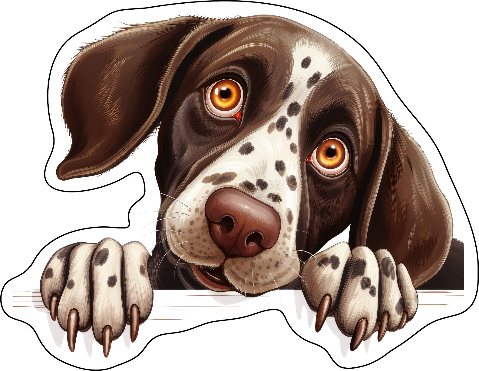 German Shorthair Pointer Stickers, Ten Vinyl Stickers Supporting GSP, Great German Shorthair Gift, Decorative Stickers
