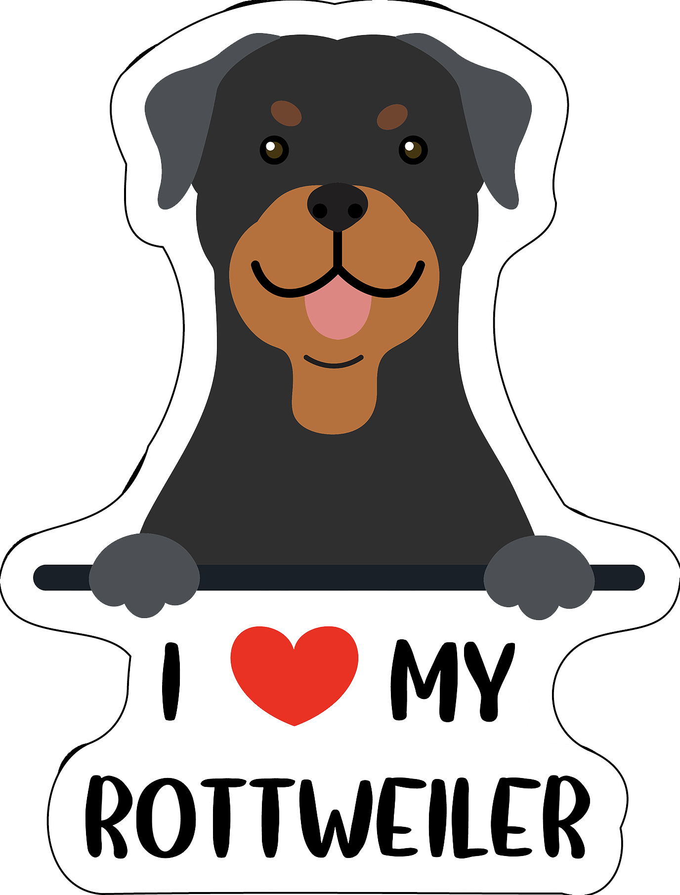 Rottweiler Stickers, Ten Vinyl Stickers Supporting Rottweiler, Great Rottweiler Gift, Decorative Stickers