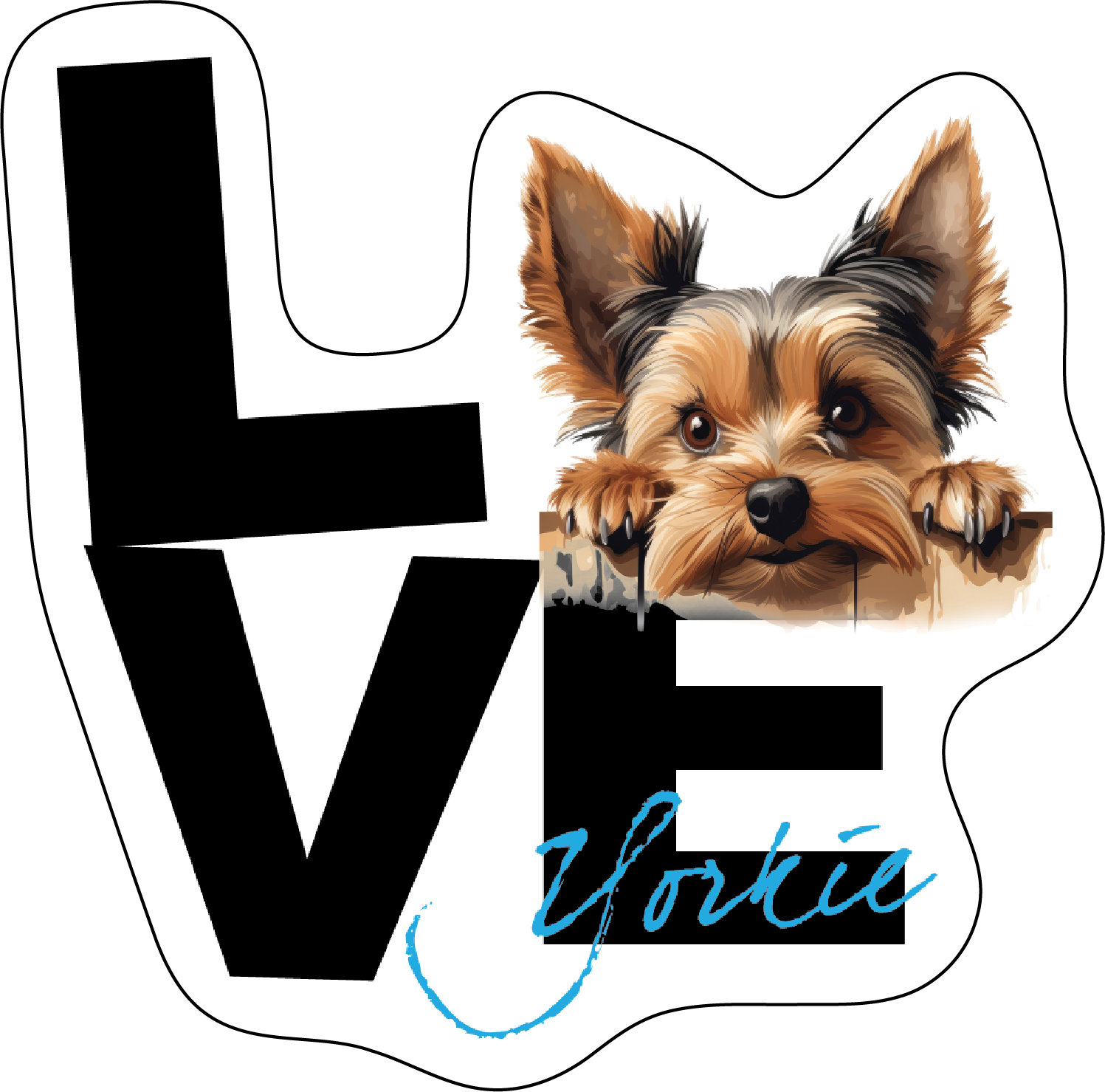 Yorkie Stickers, Ten Vinyl Stickers Supporting Yorkie, Great Yorkie Gift, Decorative Stickers