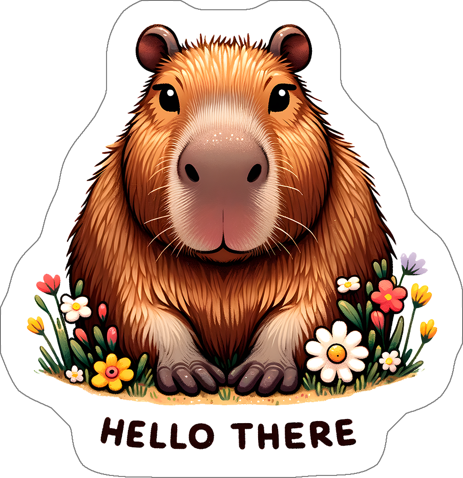 Capybara Stickers, Ten Vinyl Stickers Supporting Capybara, Great Capybara Gift, Decorative Capybara Stickers