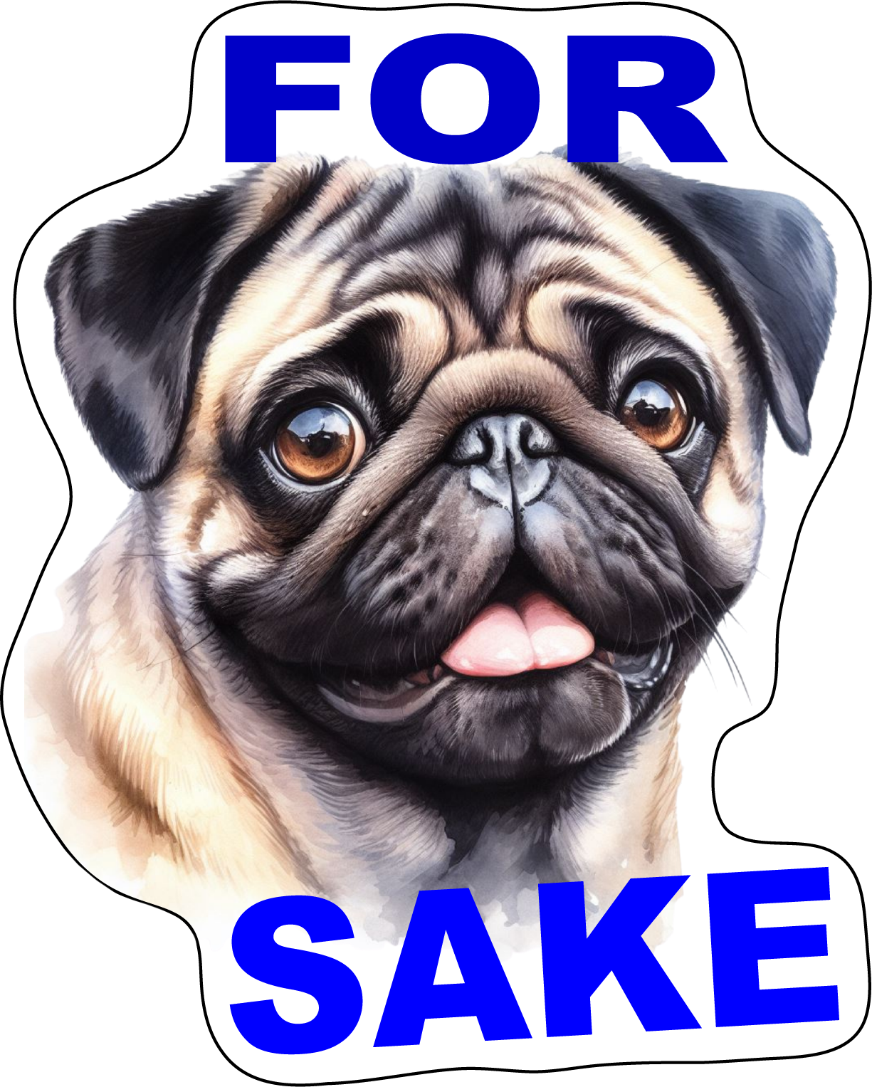 Pug Stickers, Ten Vinyl Stickers Supporting Pug, Great Pug Gift, Decorative Stickers