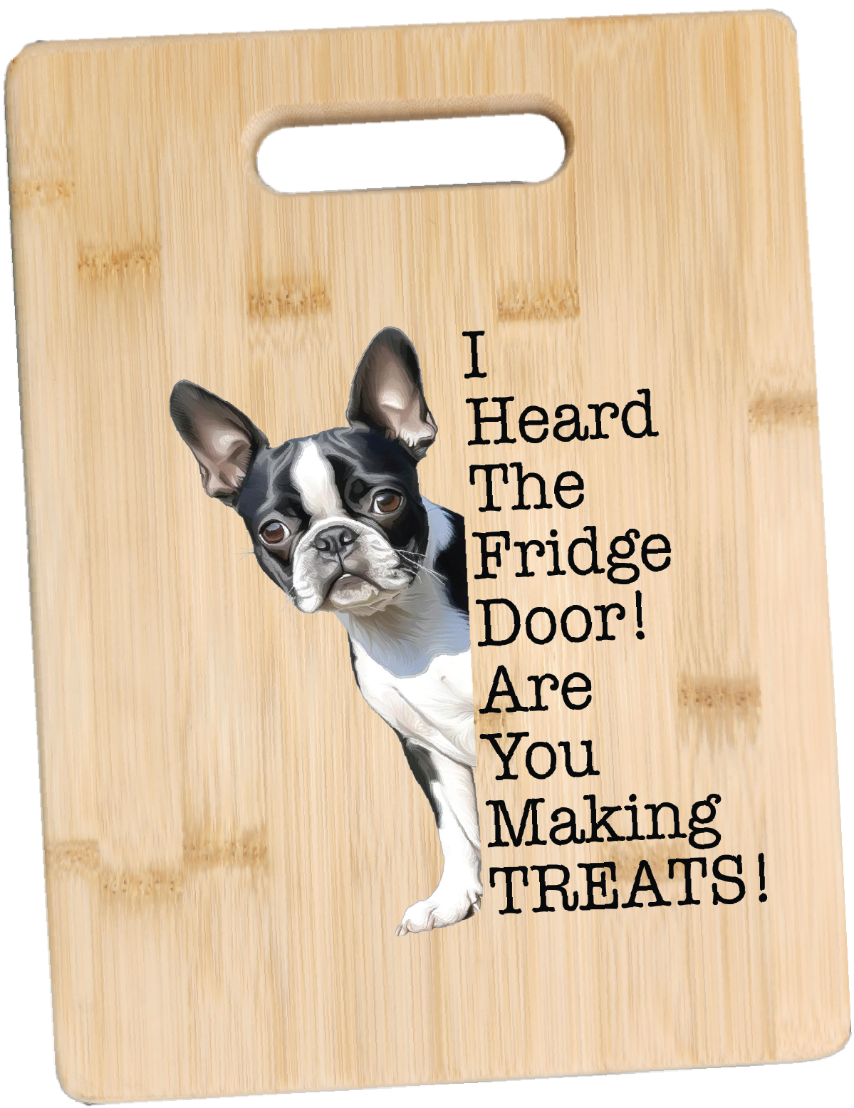 Boston Terrier Cutting Board and Ten Large Digitally Printed Boston Terrier Stickers, Boston Terrier Gift for Boston Terrier Lovers