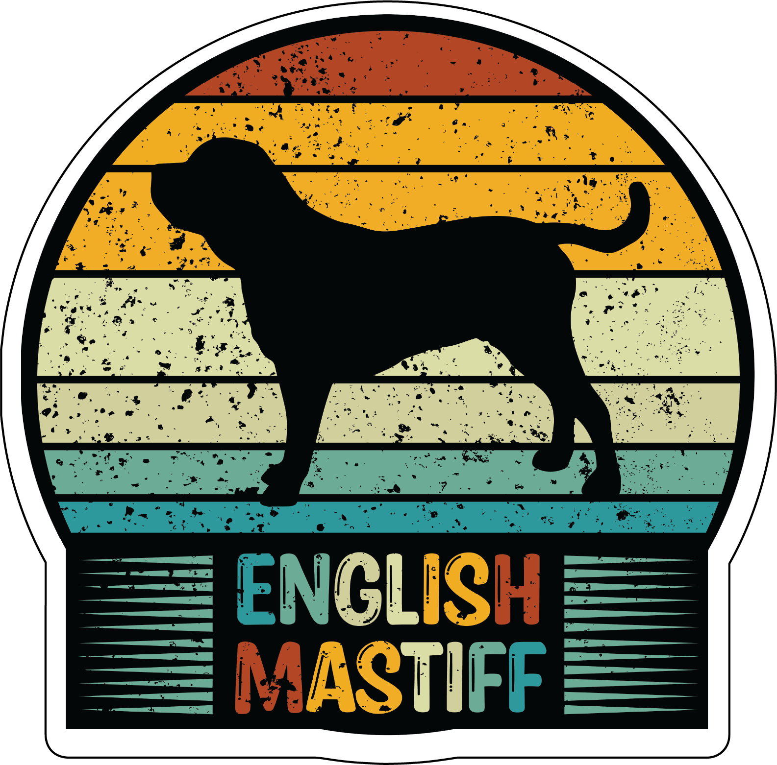 Mastiff Stickers, Ten Vinyl Stickers Supporting Mastiff, Great Mastiff Gift, Decorative Stickers