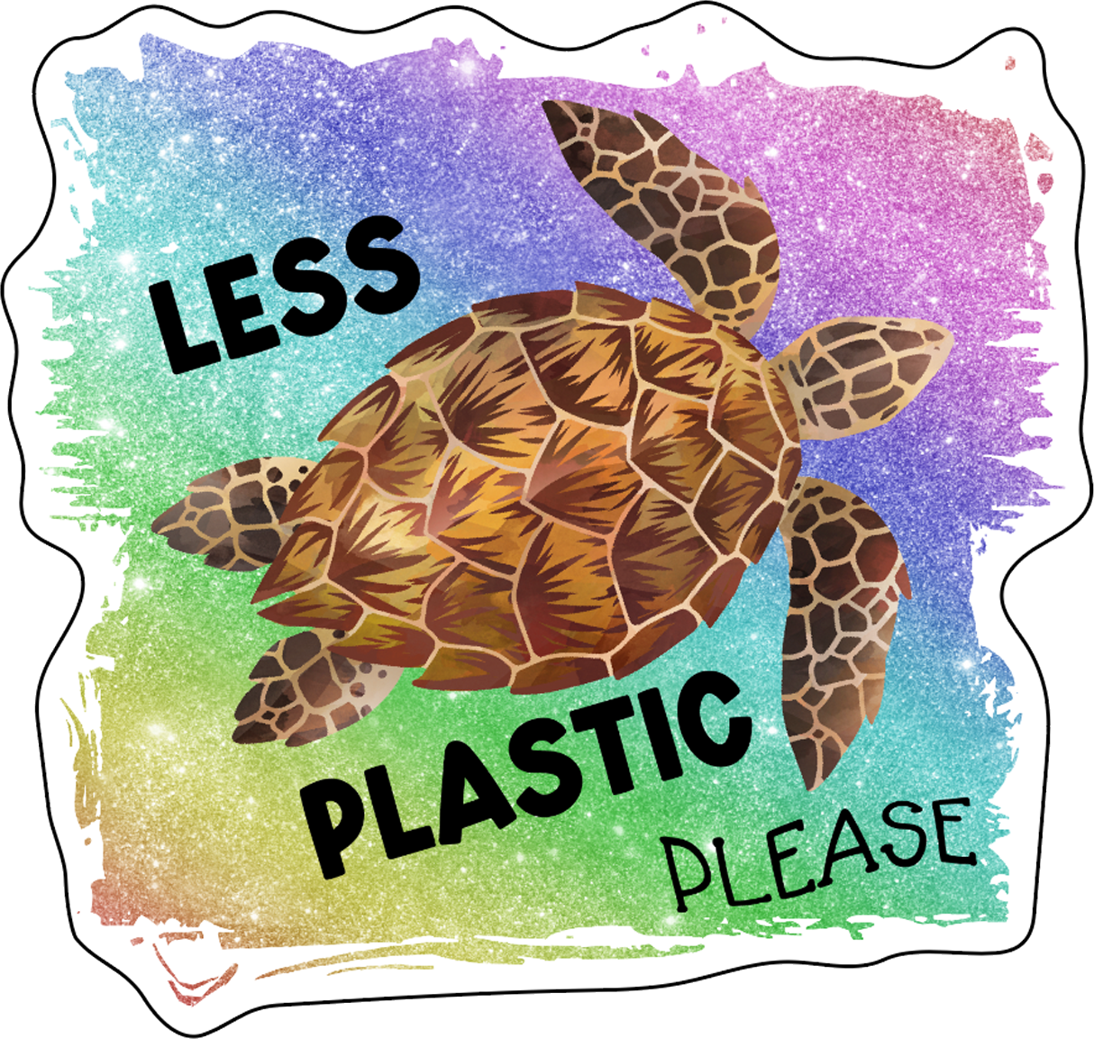 Turtle Stickers, Ten Vinyl Stickers Supporting Turtle, Great Turtle Gift, Decorative Stickers