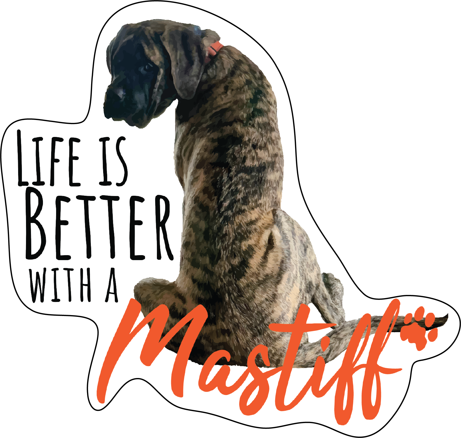 Mastiff Stickers, Ten Vinyl Stickers Supporting Mastiff, Great Mastiff Gift, Decorative Stickers
