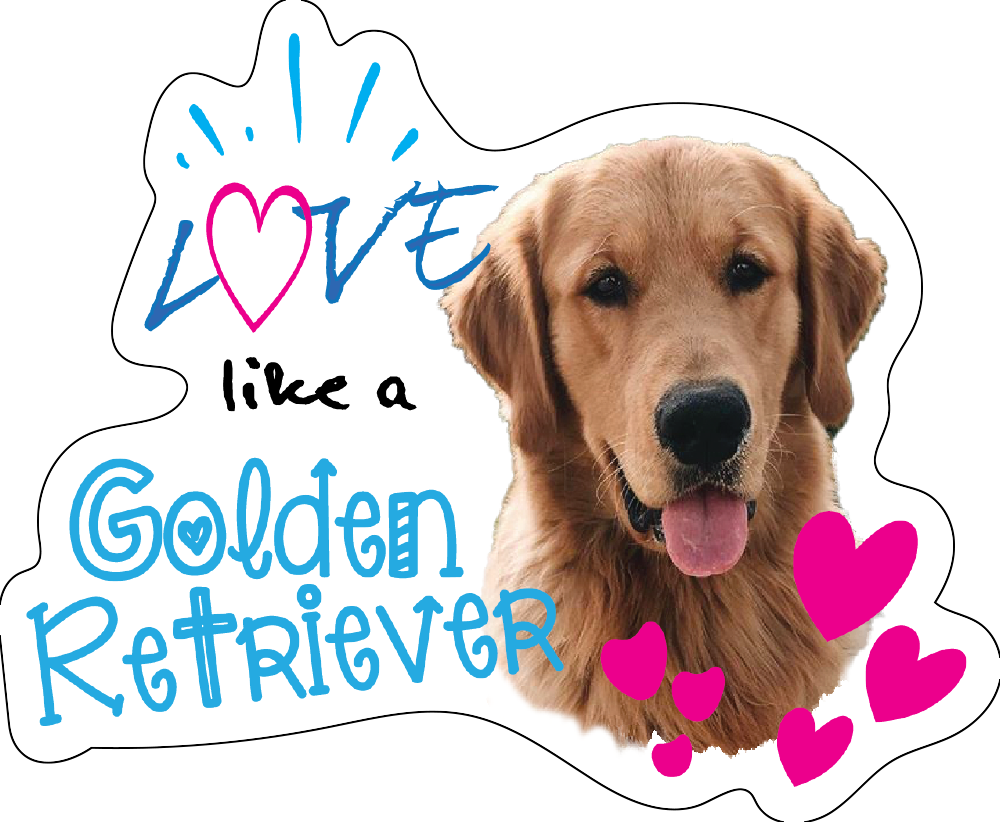 Golden Retriever  Stickers, Ten Vinyl Stickers Supporting Golden Retriever , Great Golden Retriever  Gift, Decorative Stickers