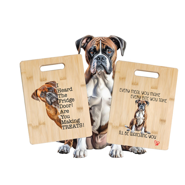 Boxer Cutting Board and Ten Large Digitally Printed Boxer Stickers,  Boxer Gift for  Boxer Lovers