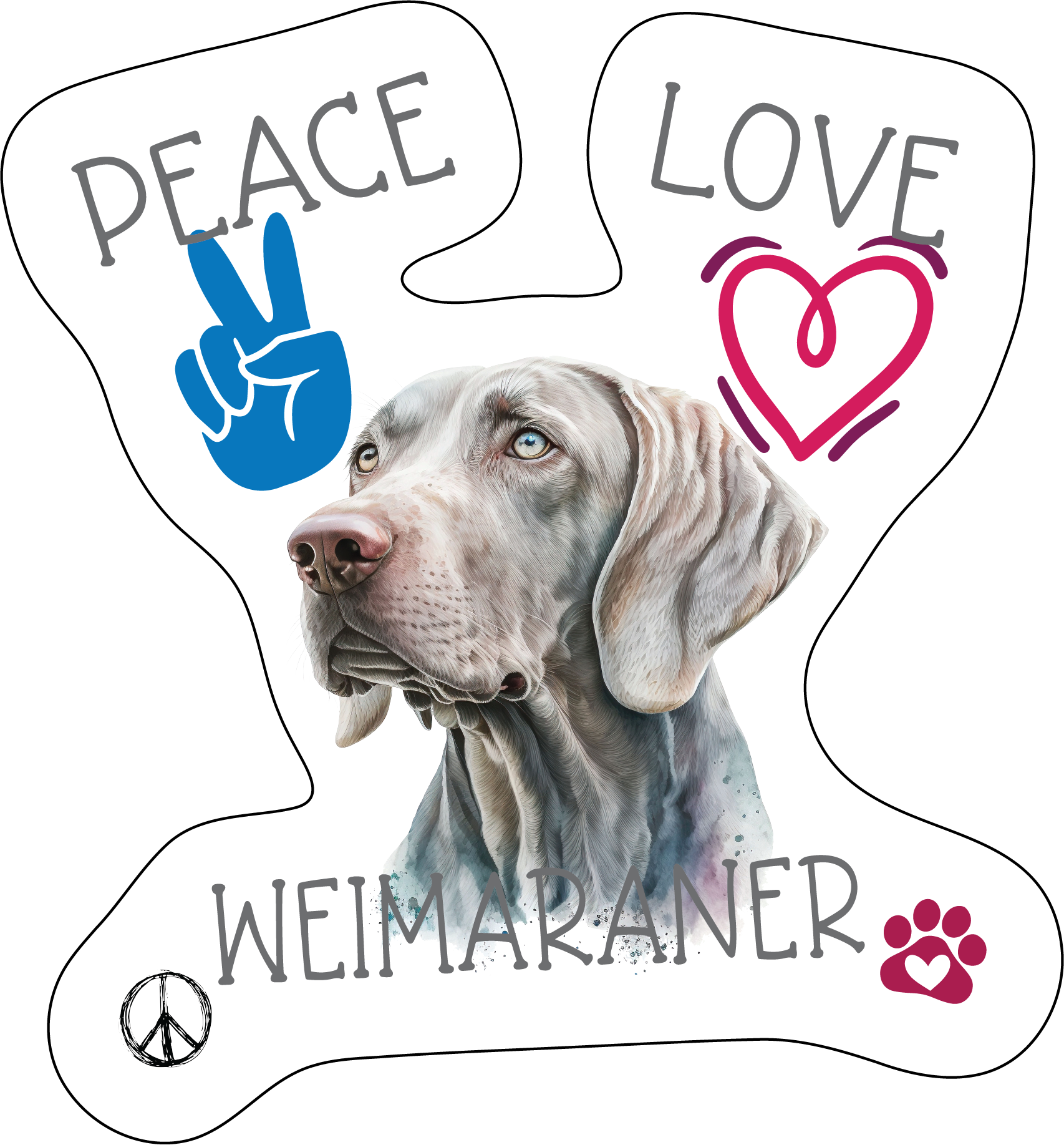 Weimaraner Stickers, Ten Vinyl Stickers Supporting Weimaraner, Great Weimaraner Gift, Decorative Stickers