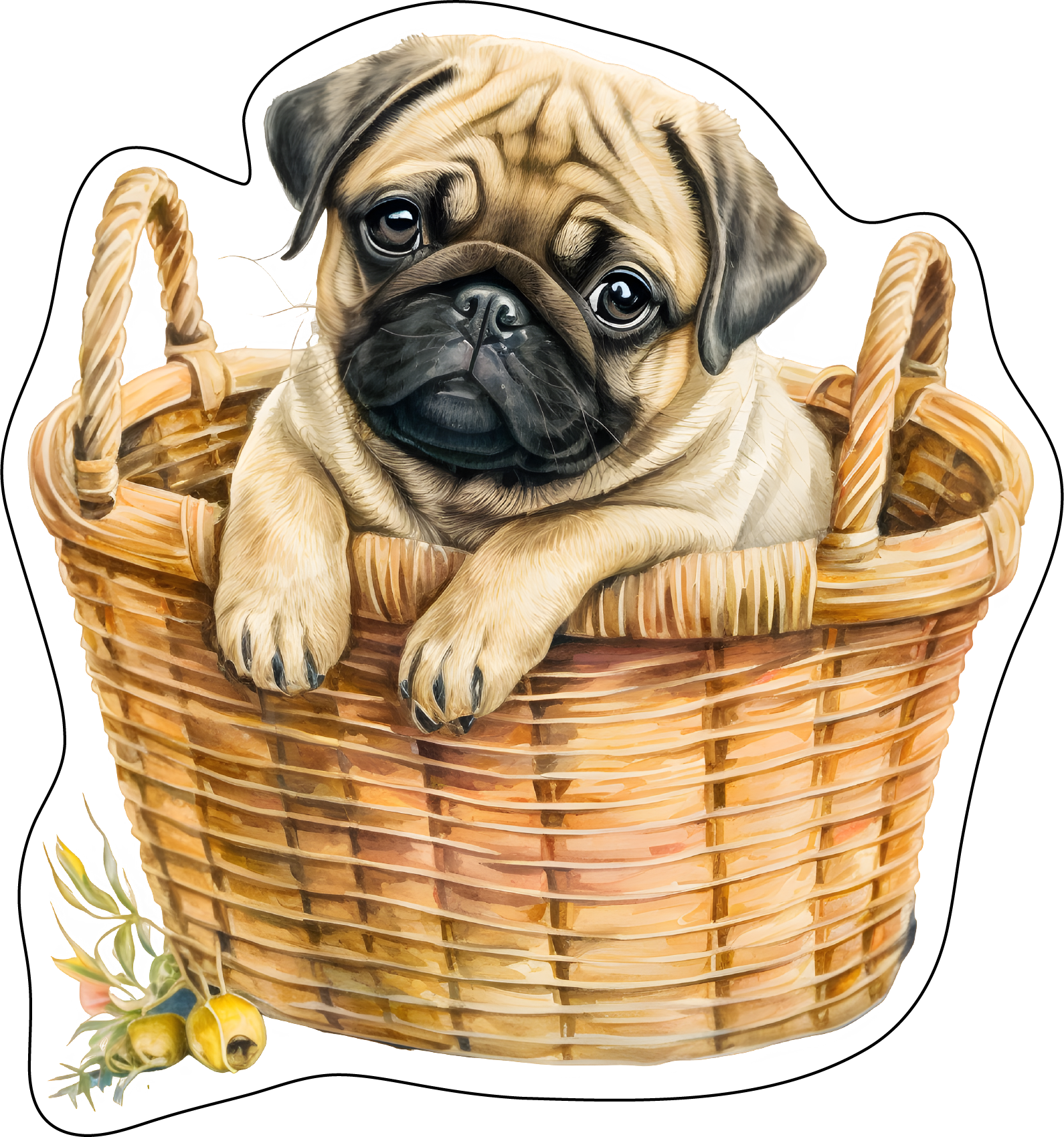 Pug Stickers, Ten Vinyl Stickers Supporting Pug, Great Pug Gift, Decorative Stickers
