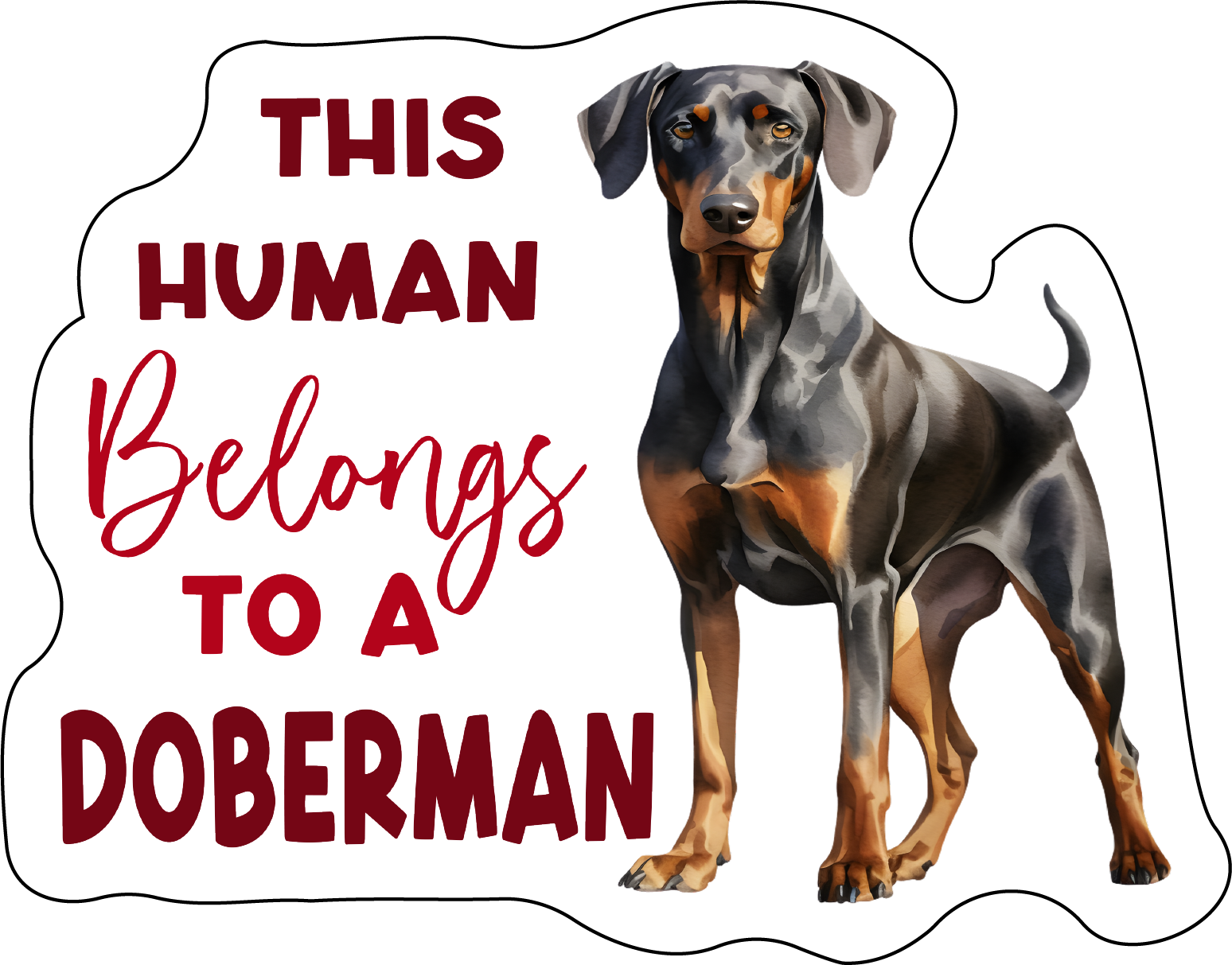 Doberman Stickers, Ten Vinyl Stickers Supporting Doberman, Great Doberman Gift, Decorative Stickers