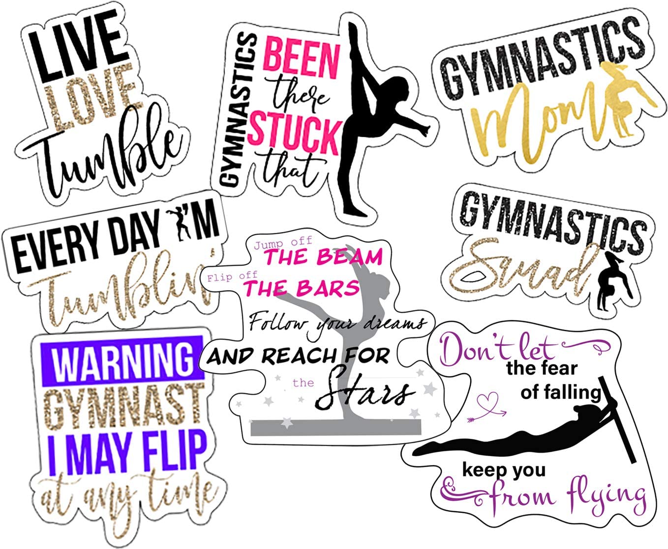 Girls Gymnastics Water Bottle Stickers